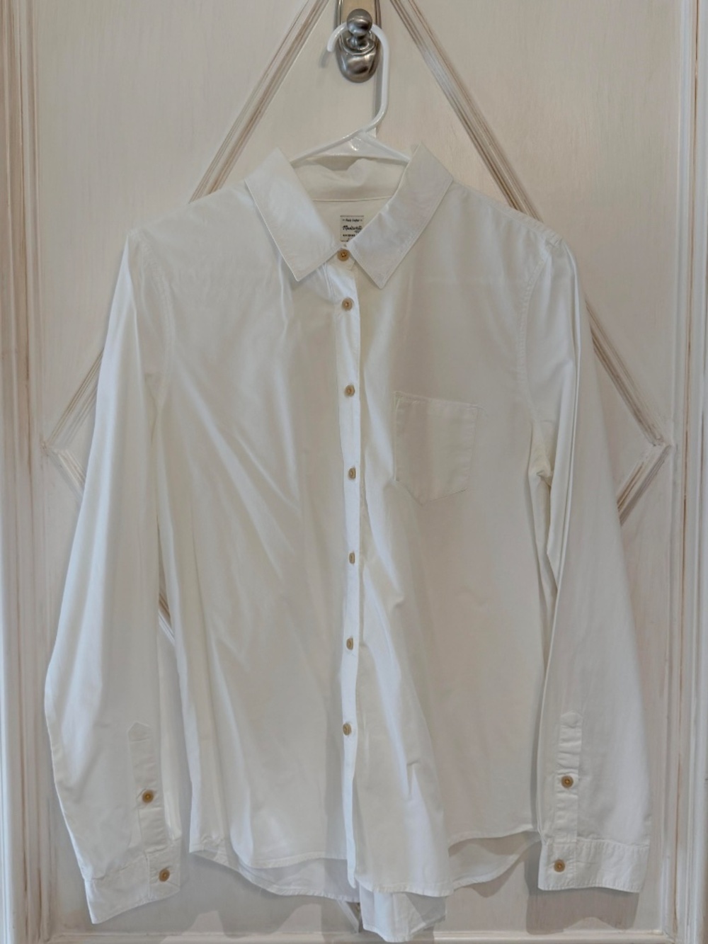 Madewell White One-Pocket Button Down Shirt